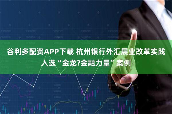 谷利多配资APP下载 杭州银行外汇展业改革实践入选“金龙?金融力量”案例